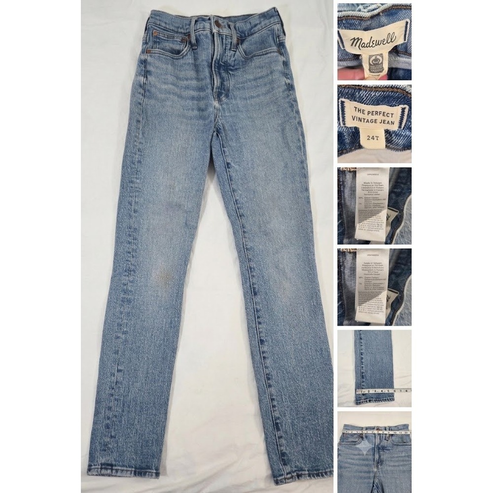 Madewell The Perfect Vintage Jean Womens 24T Tall Banner Wash High Rise Straight